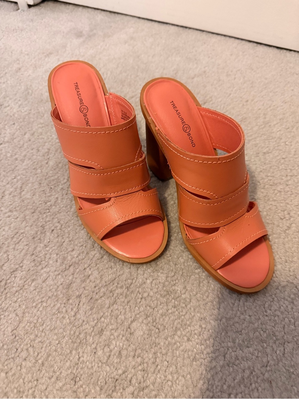 Treasure & Bond Orange Allie block heels